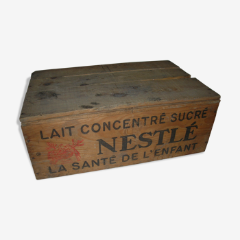 Caisse Nestle en bois lait concentré avant 1955