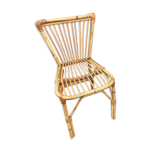 Chaise enfant en rotin bambou 1960