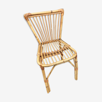 Children's chair in rattan bamboo 1960