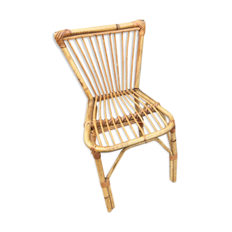 Children's chair in rattan bamboo 1960