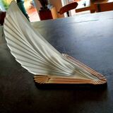 Pair of Art Deco wall lights, feather, wing or horn model