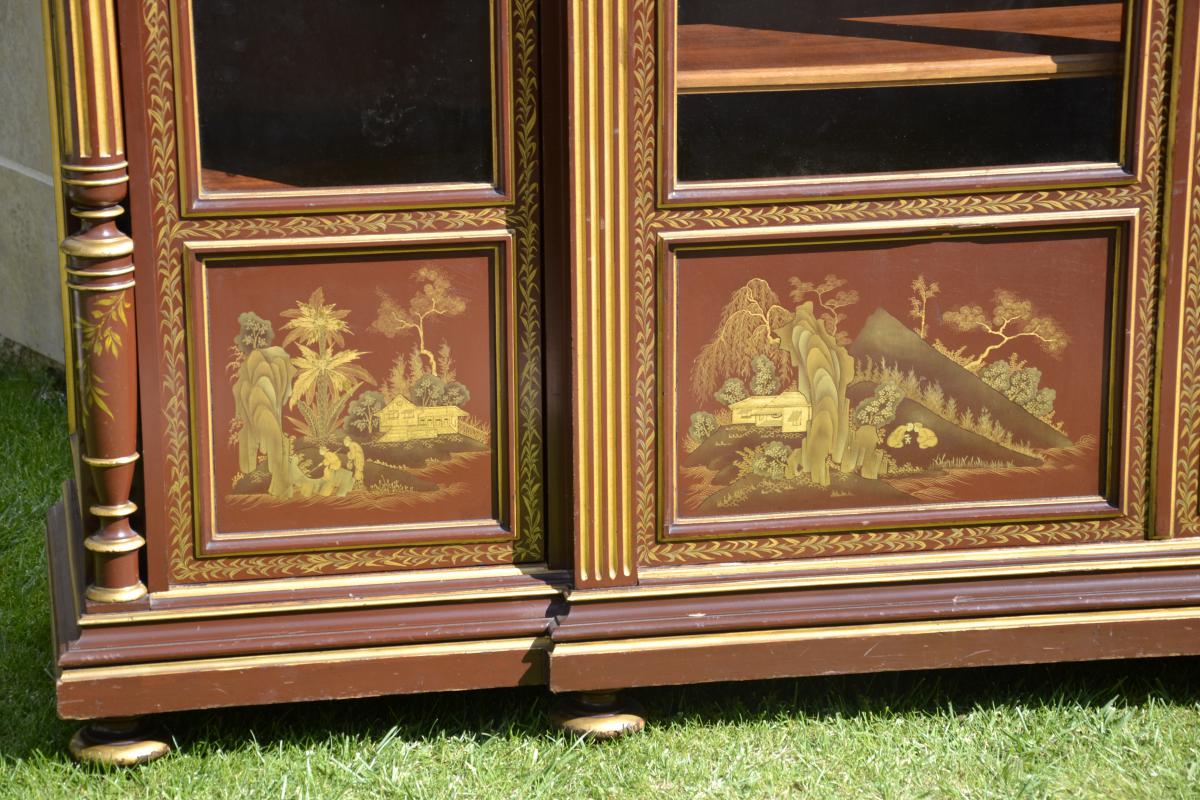 Laqué Library in Japanese Decorations Napoleon III Style - 19th Century