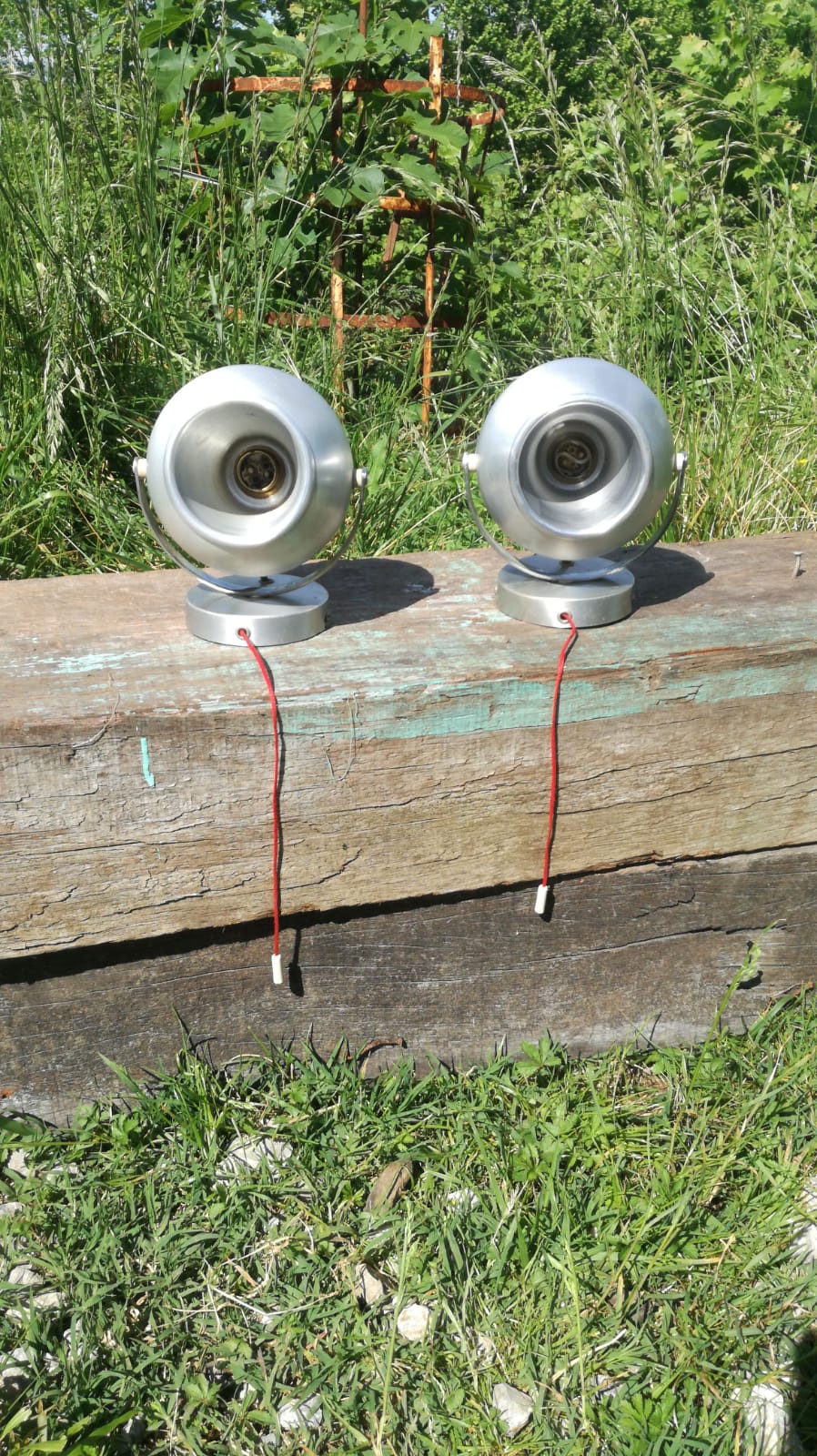 Pair of vintage eyball sconces