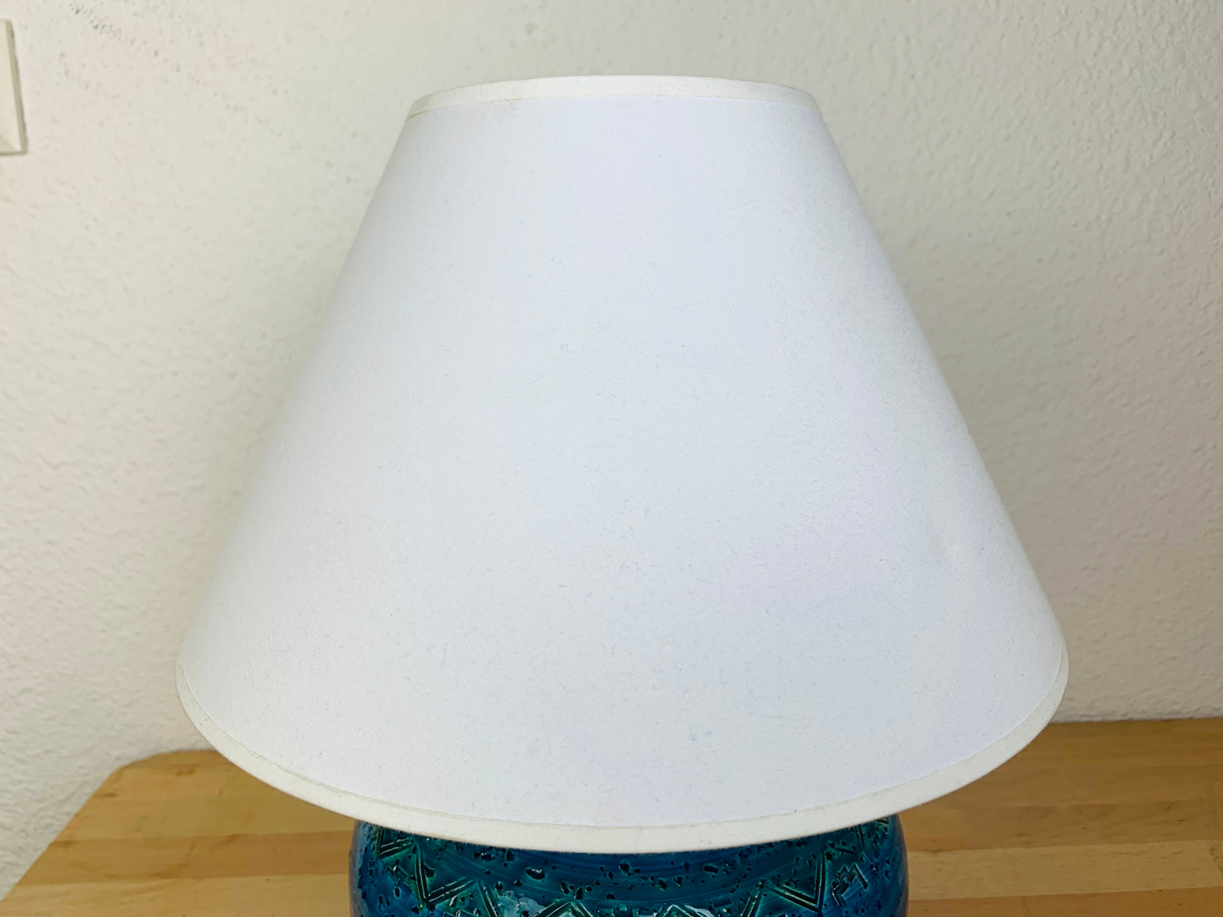 Lamp Aldo Londi Rimini, blue ceramic