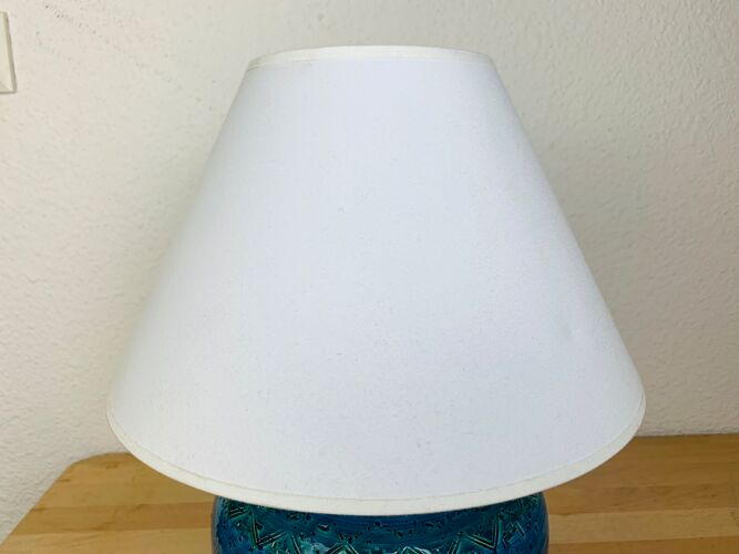 Lampe Aldo Londi Rimini, céramique bleue