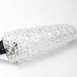 Torch wall lampof the 60s in silver and glass