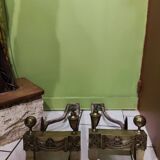 Pair of bronze andirons from the Empire period