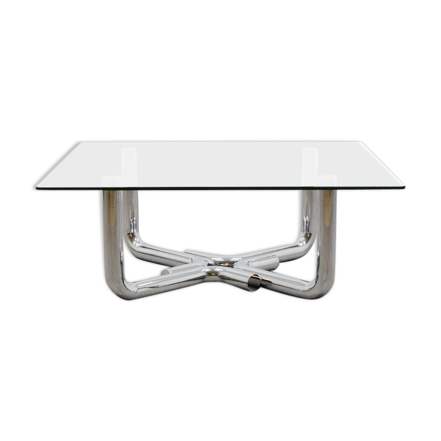 70s design chrome coffee table