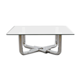 70s design chrome coffee table