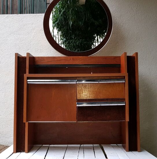Dresser round mirror 70's