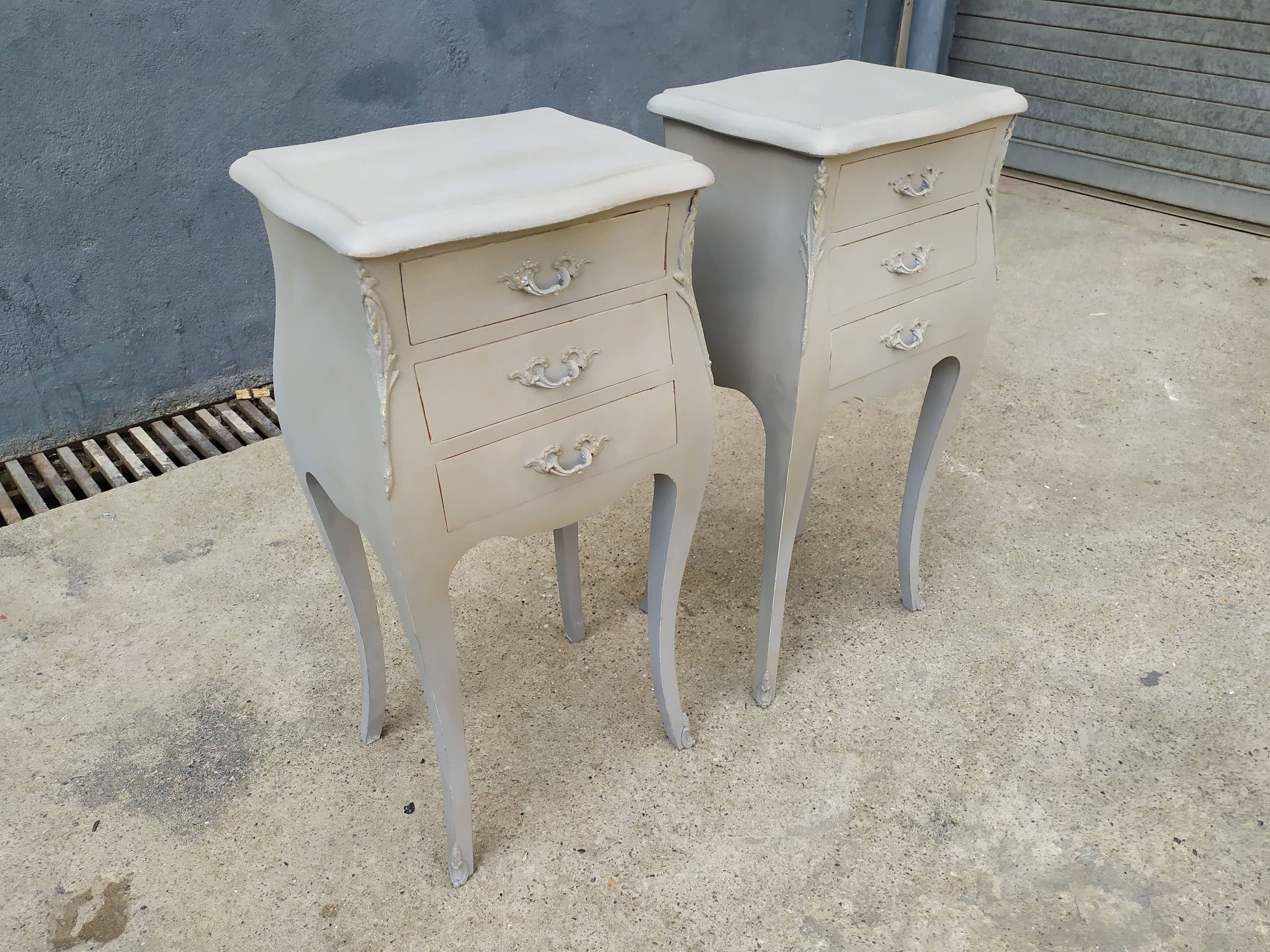 Pair of bedside Louis XV shabby style