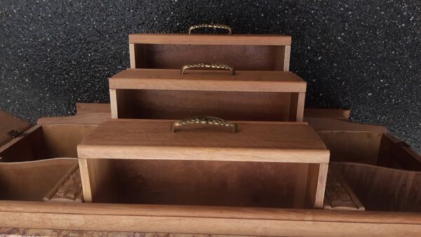 Buffet bas art déco chêne bois brut