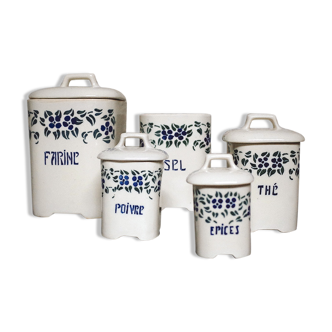 Pots à épices gigognes décor végétal