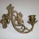 2x Art Nouveau Swivel Arm Piano or Wall Candle Holders Brass Dragon Griffin