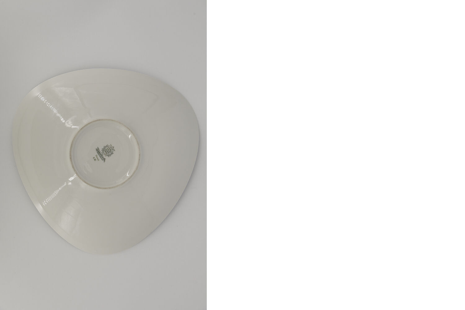 Vintage porcelain plate with stripes motifs from Weimar Porzellan, 1970s