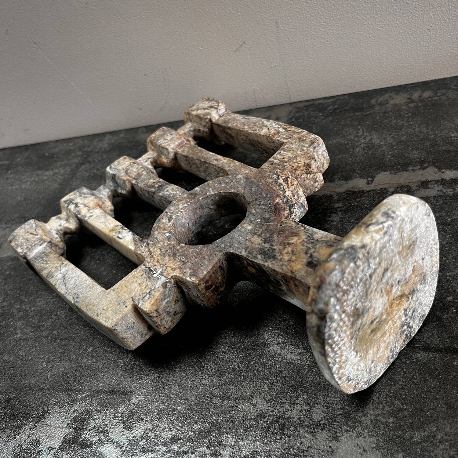 Brutalist stone candlestick