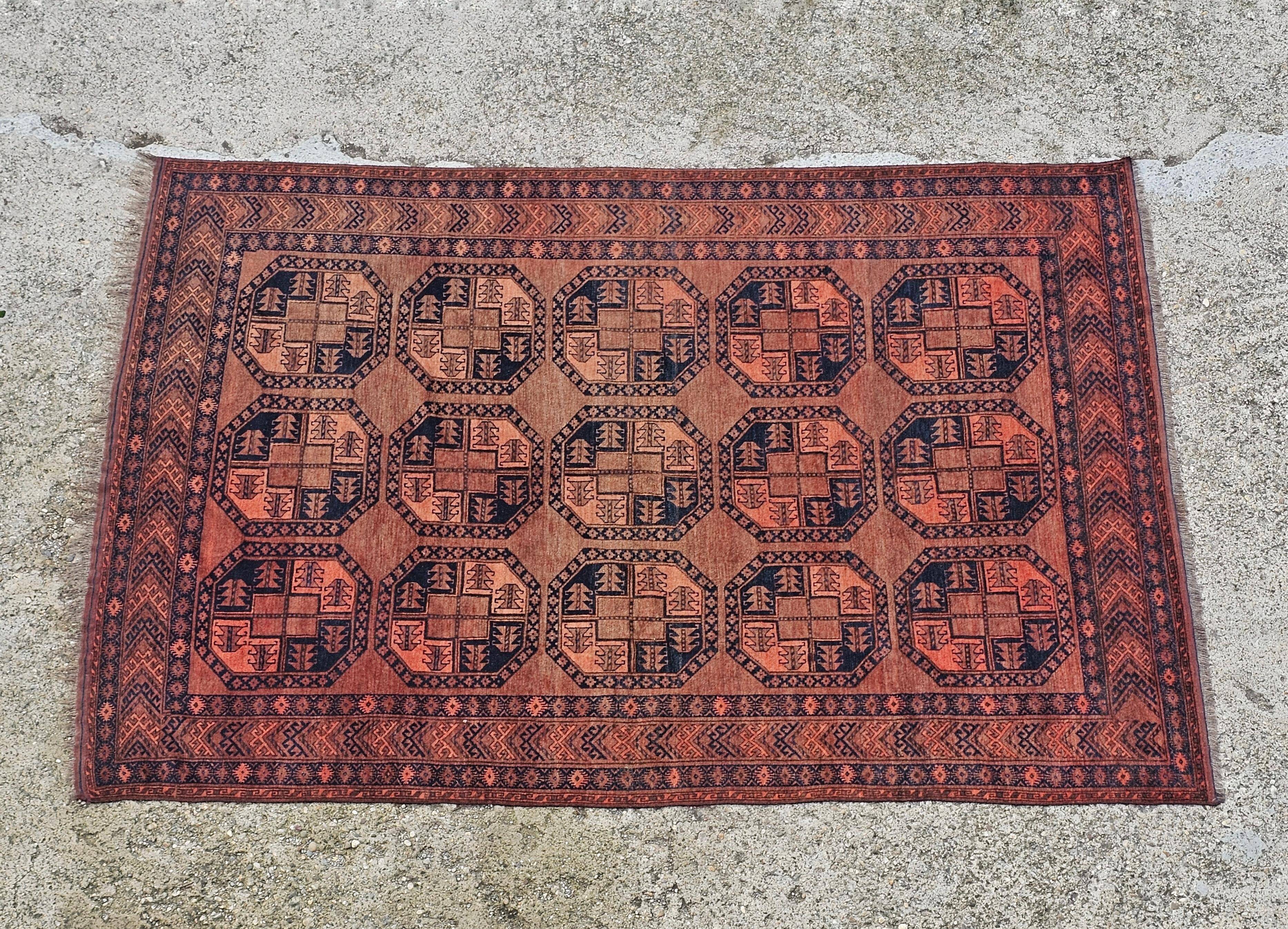 Ersari Afghan Antique XL hand-knotted wool silk rug
