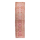 Tapis coureur vintage super doux rouge et rose, 91x346 cm