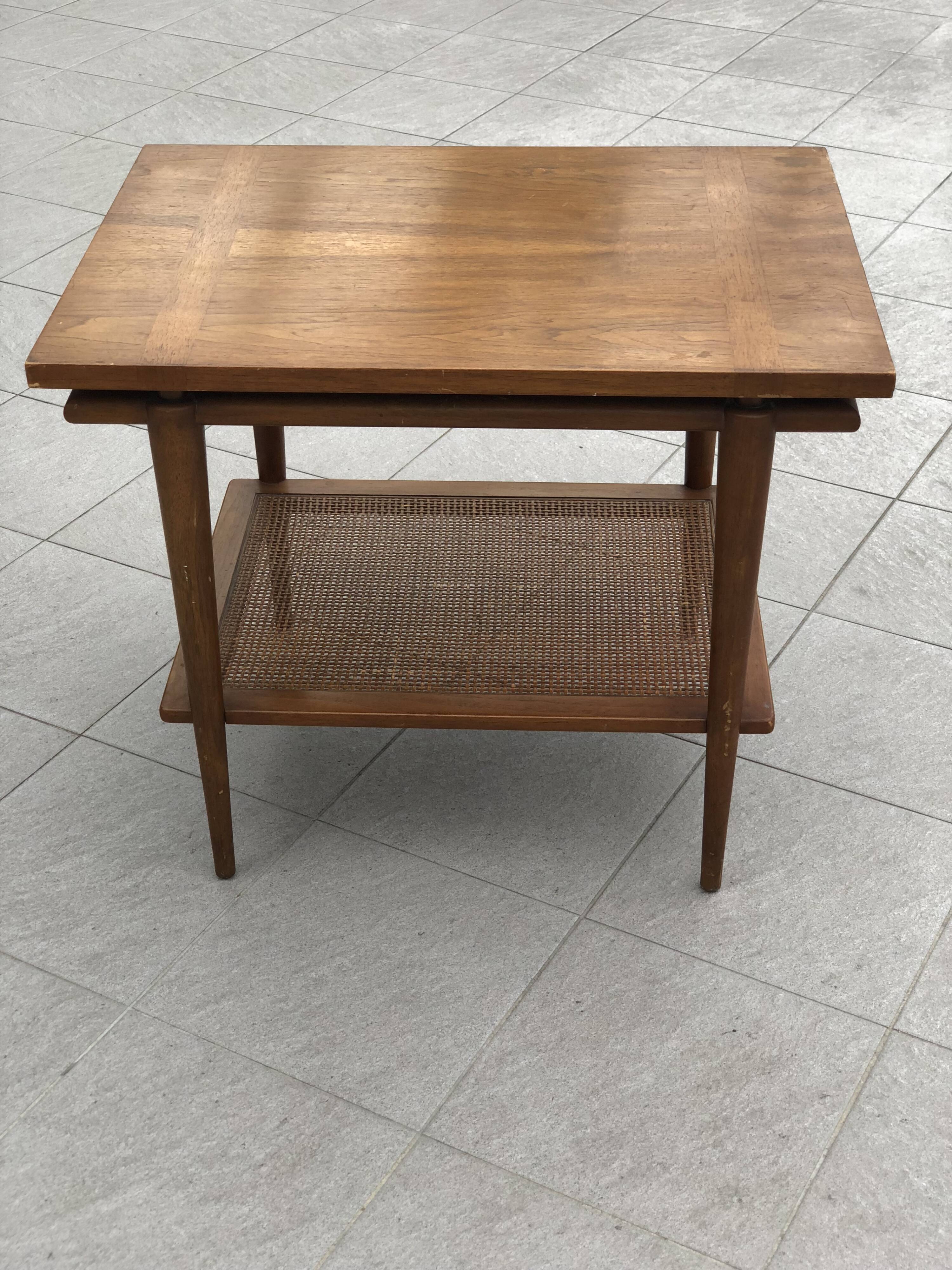 Natural wood coffee table by John Widdicomb 1960
