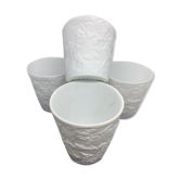 Set of 4 photophores in white biscuit