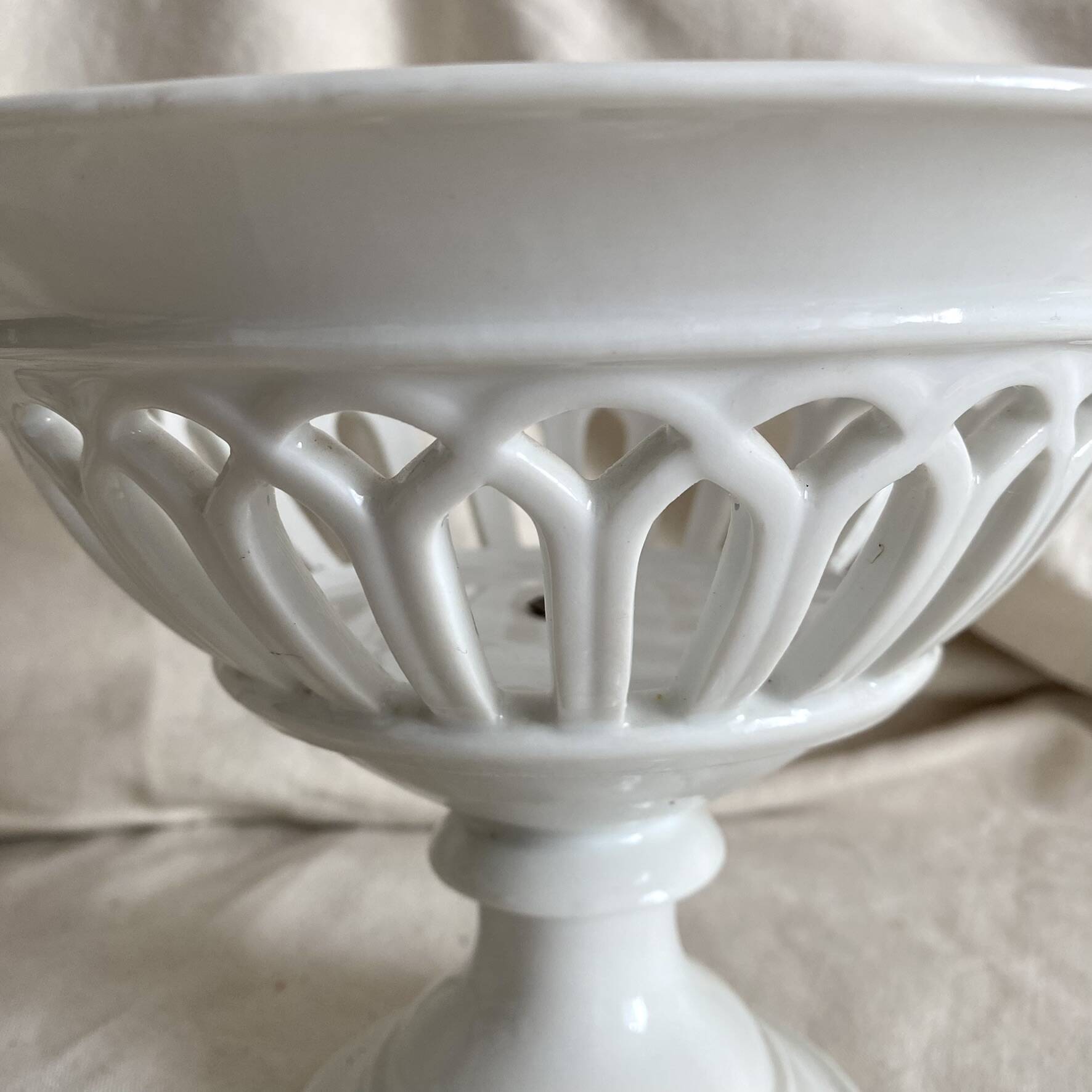Antique pierced porcelain bowl from the 19th century.