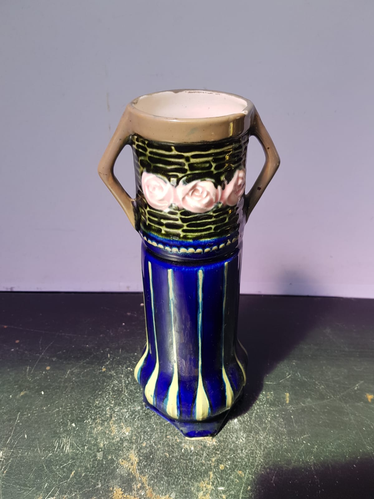 Old Vase Roll ART DECO + Coves Ceramic Enamelled Vintage