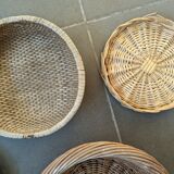 Wall composition of 7 wicker baskets