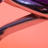 Chaise pétales velours violet 70s restaurée