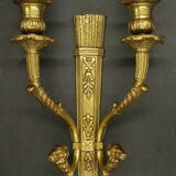 Série de 5 grandes appliques, carquois et têtes de belier, style Louis XVI - bronze