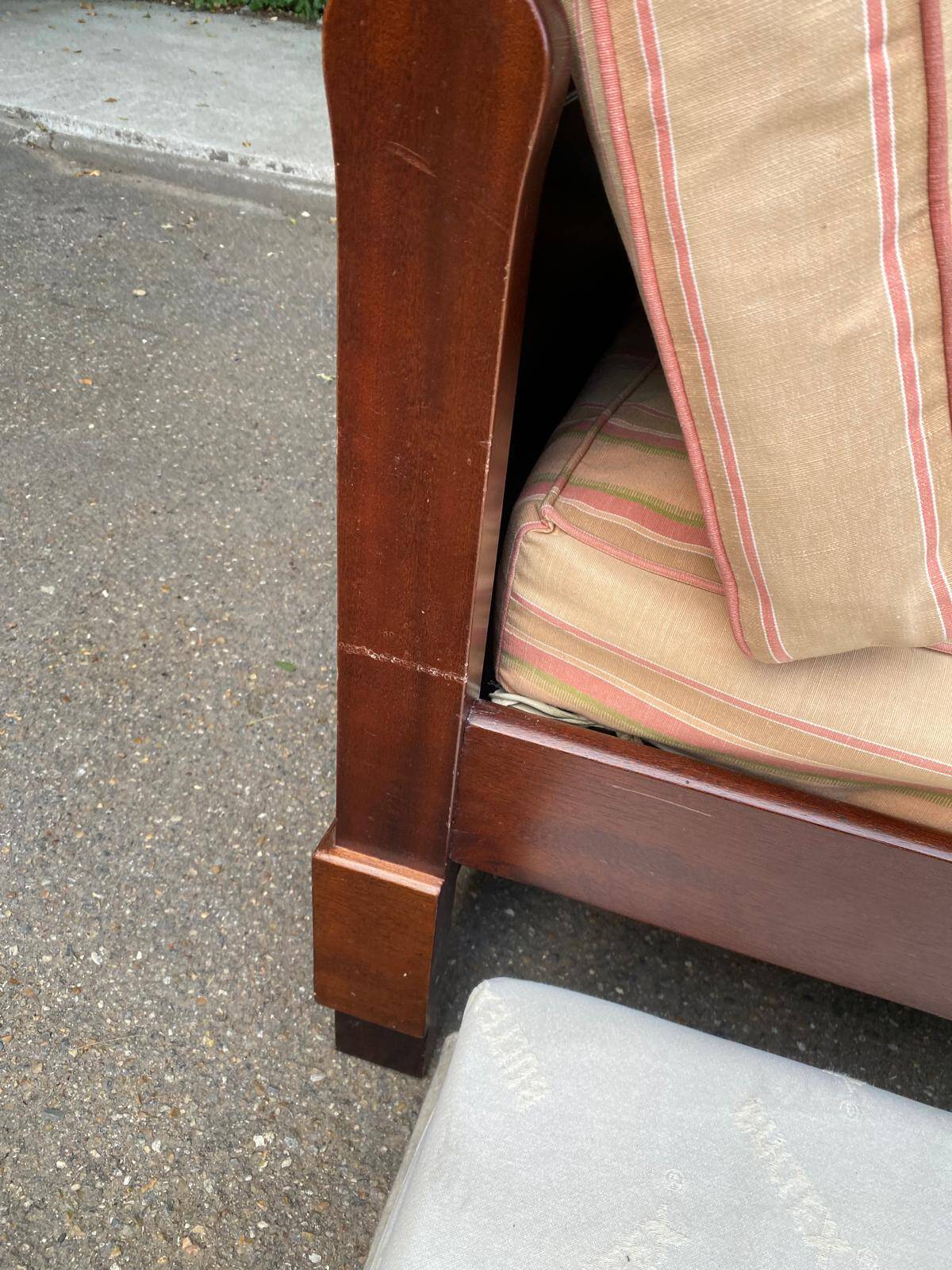 Convertible sofa bed, pull-out bed, solid wood and fabric, 200cm