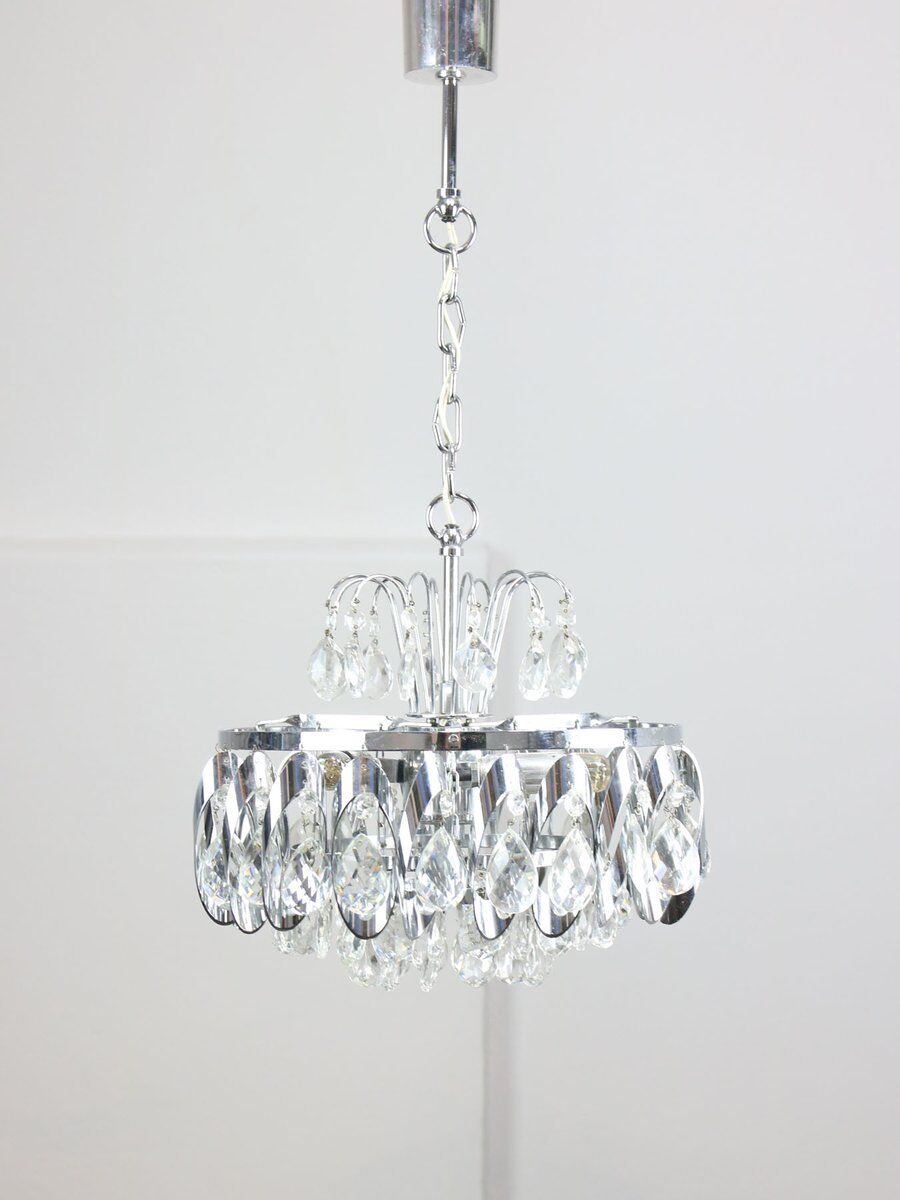 Small vintage Viennese crystal chandelier, 1970s
