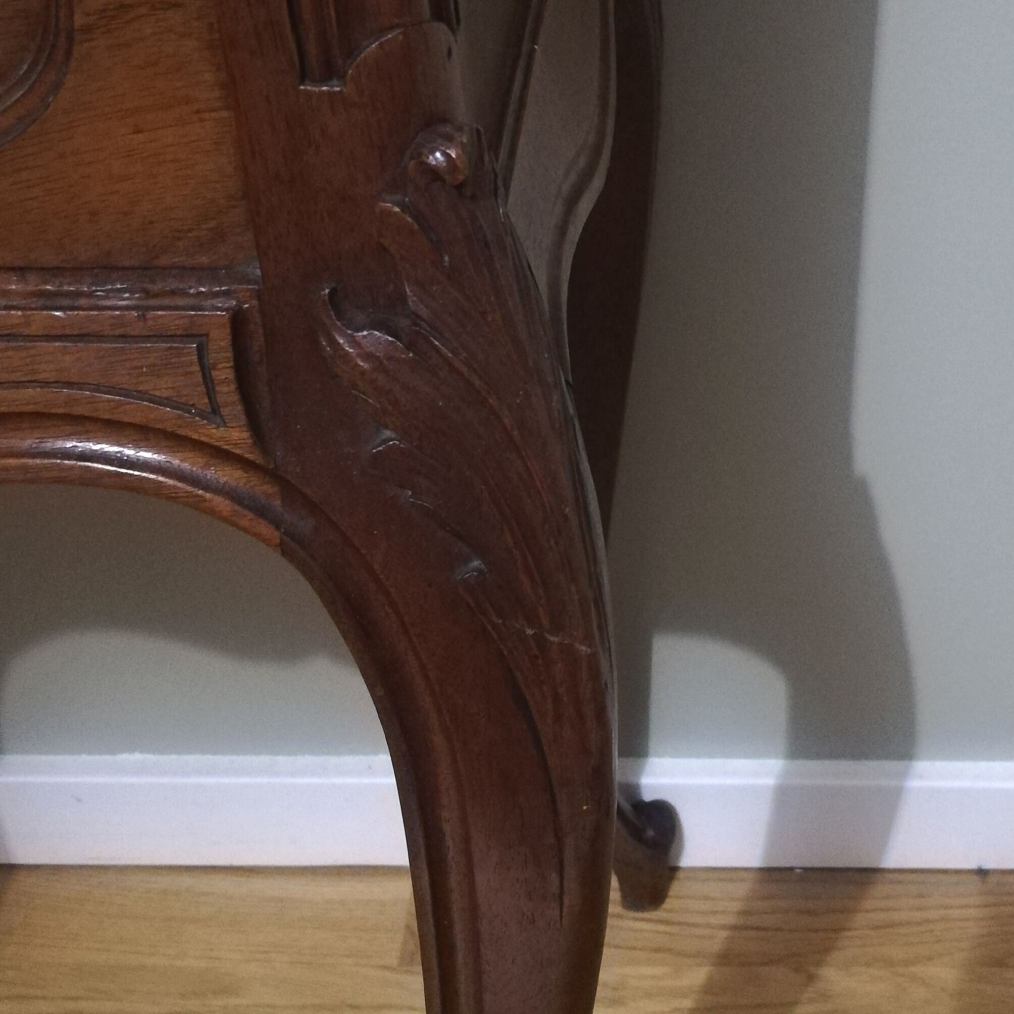 Louis XV style oak bedside table