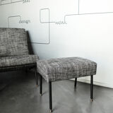 Armchair and ottoman designed by Paul Geoffroy, Airborne, France, 1960