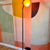 Vintage orange opaline design floor lamp