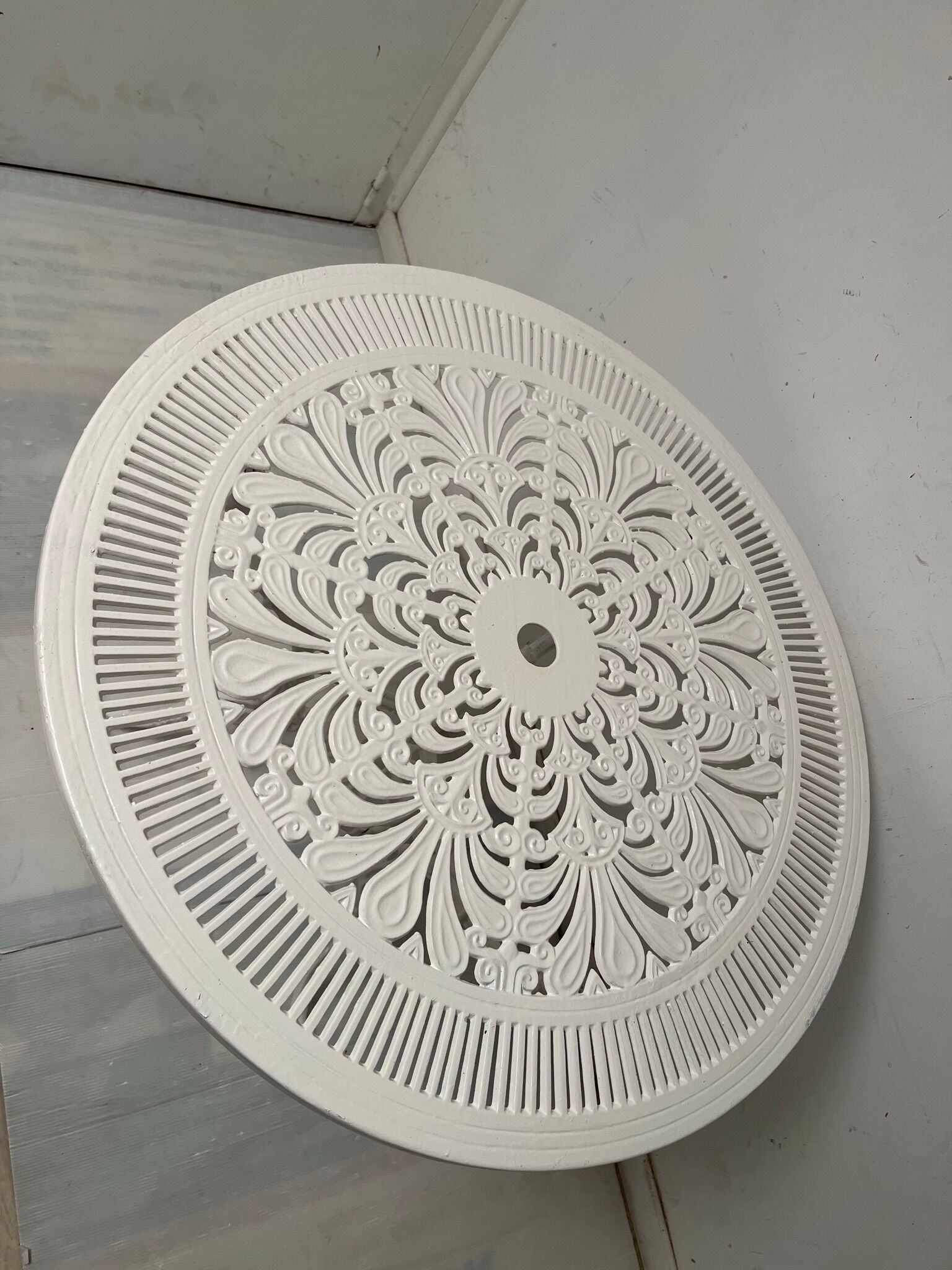 Old white rock garden furniture
