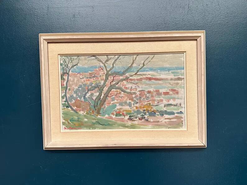 Original Swedish Oil on Canvas – “Landscape” by Rune Persson – Signed – Vintage & Framed – 46 × 65 cm (18.1" × 25.6")
