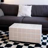 Ceramic coffee table-rectangular-tiles-white-matt white-Tile table