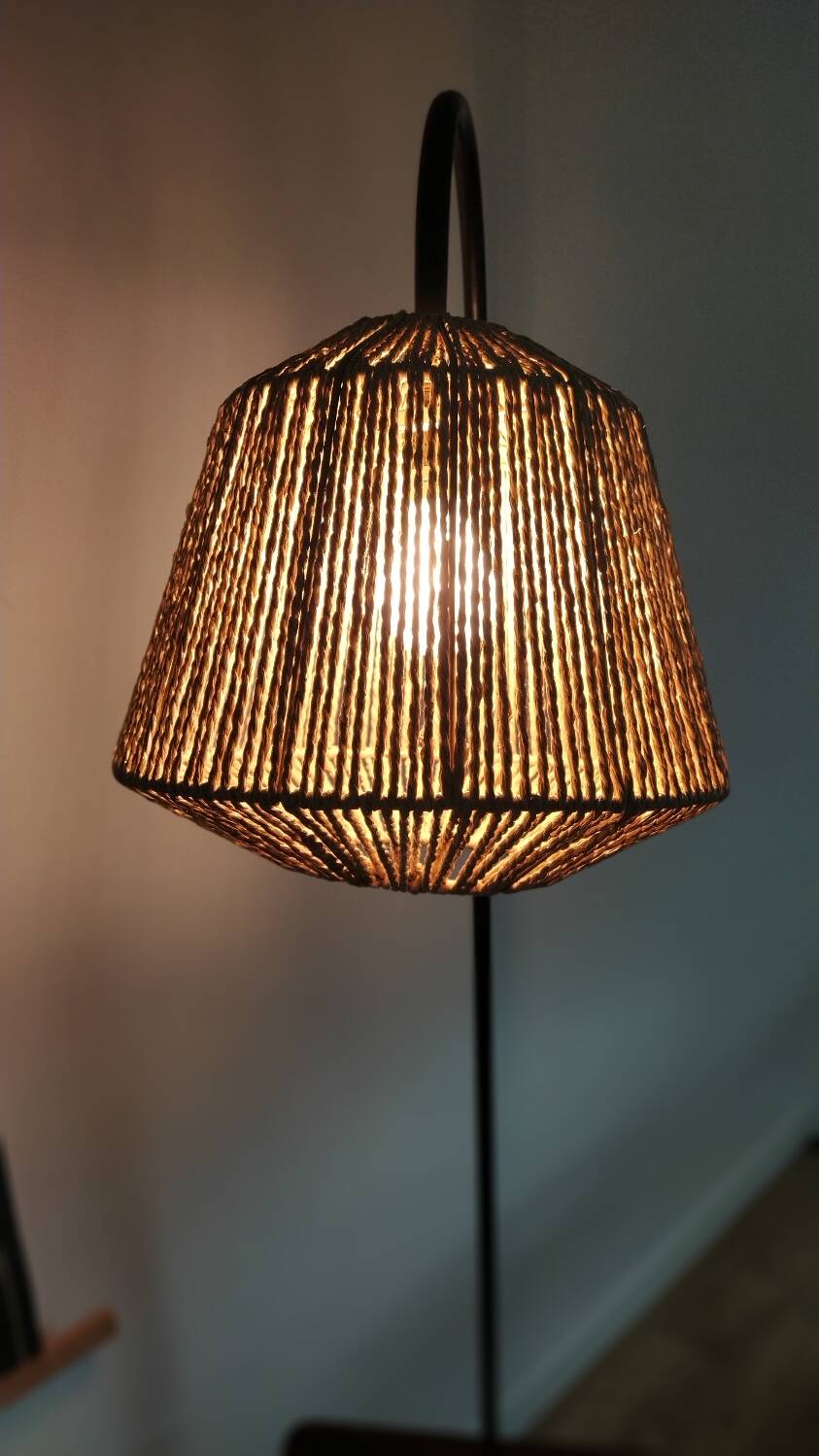 Floor lamp with magazine rack and shelf 50's