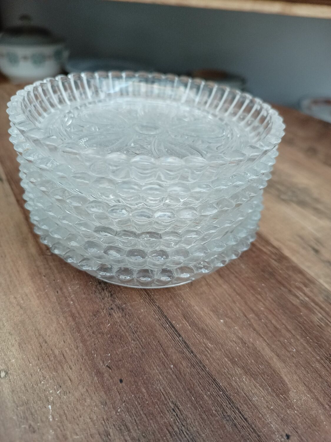 Set of six vontahe glass bottle rest