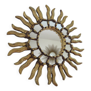 Miroir soleil en bois