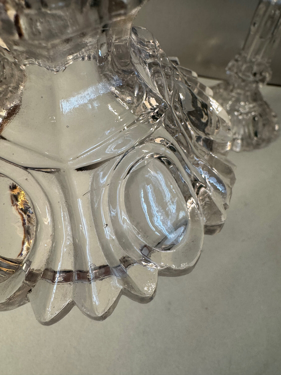 Pair of cut glass candlesticks – Napoleon III period