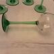 6 green-footed white wine glasses from alsace with grape clusters design