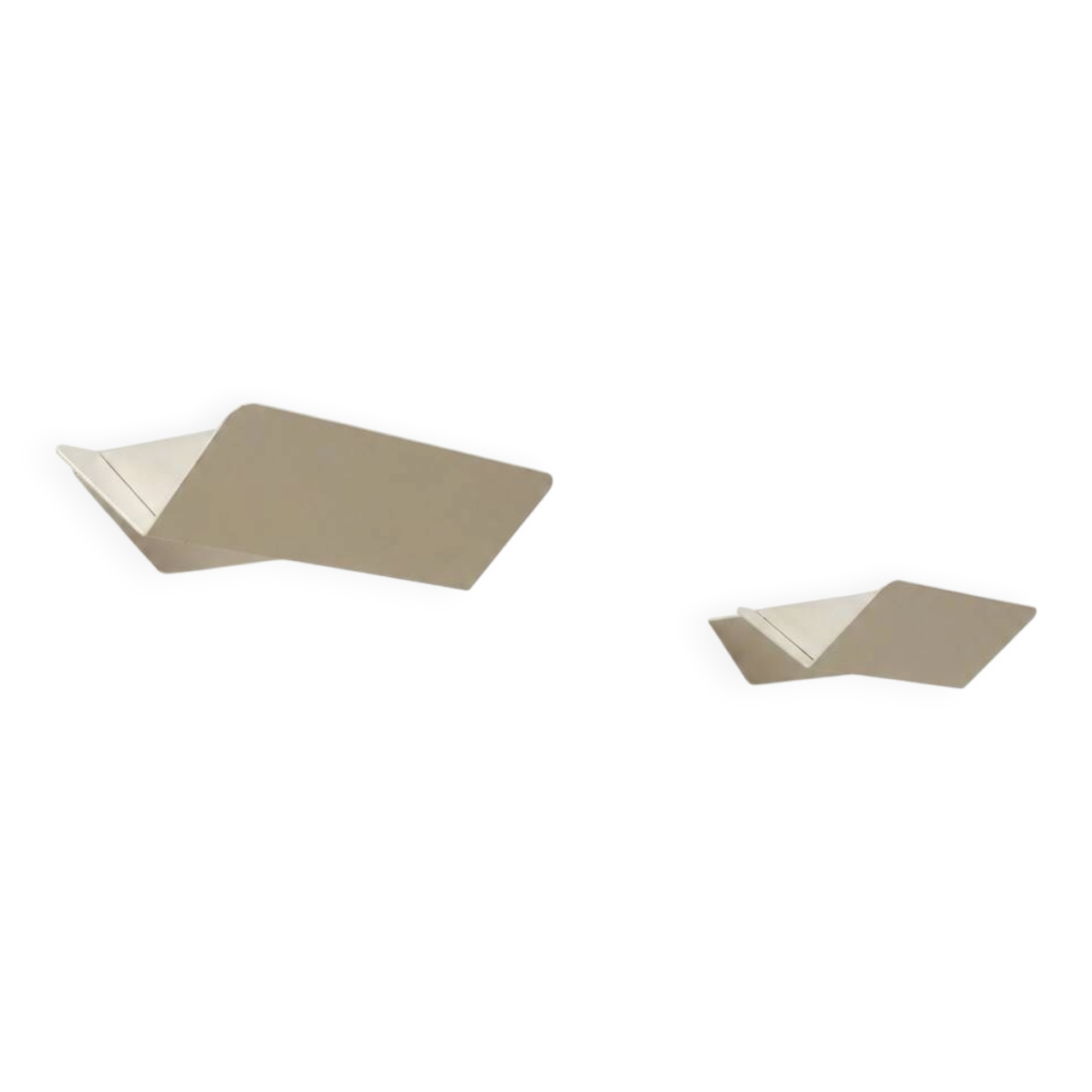 Pair of vintage wall sconces, matte white metal, France, 1970.
