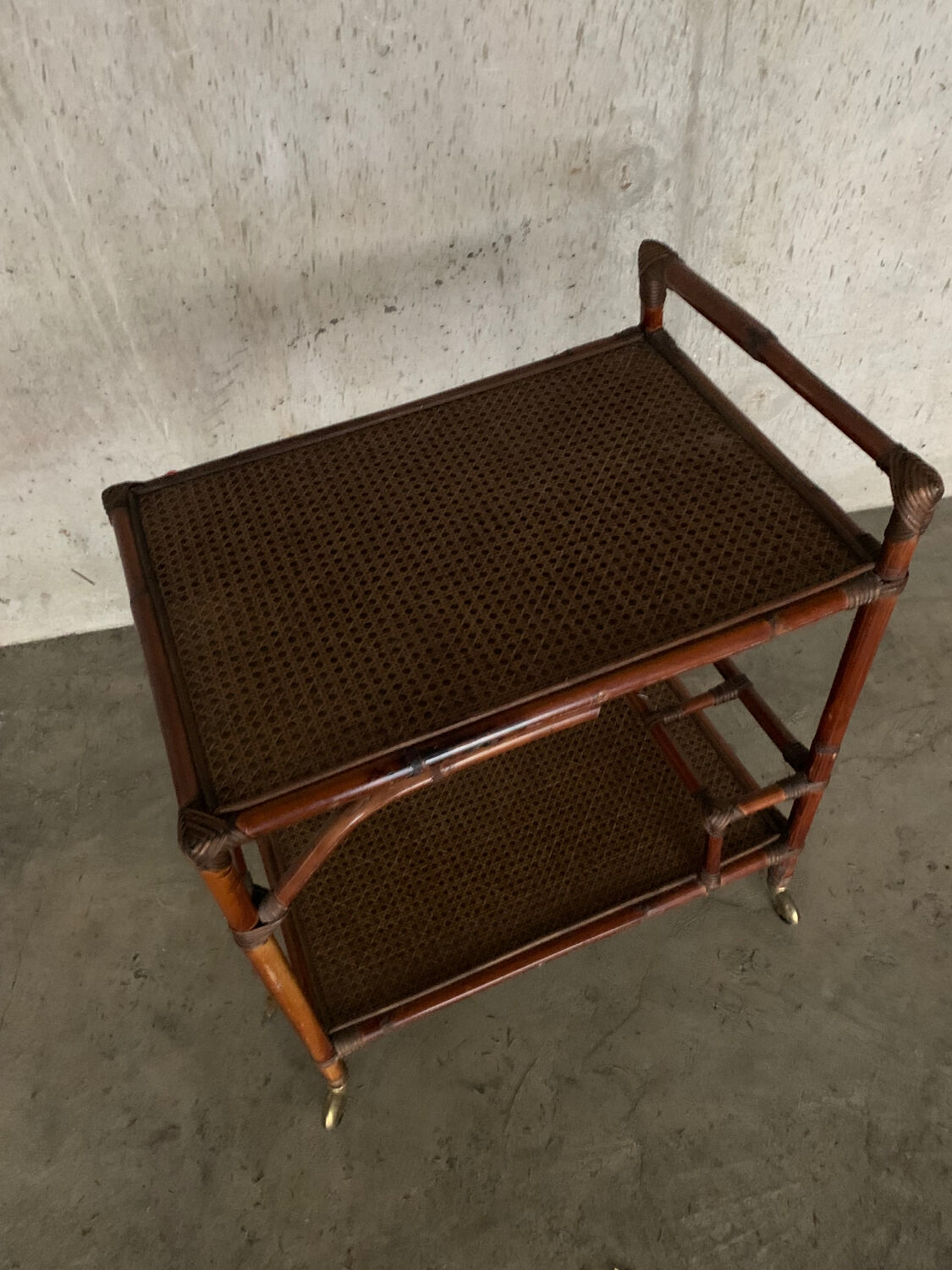 Rattan and cane server
