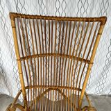 Large vintage rattan armchair