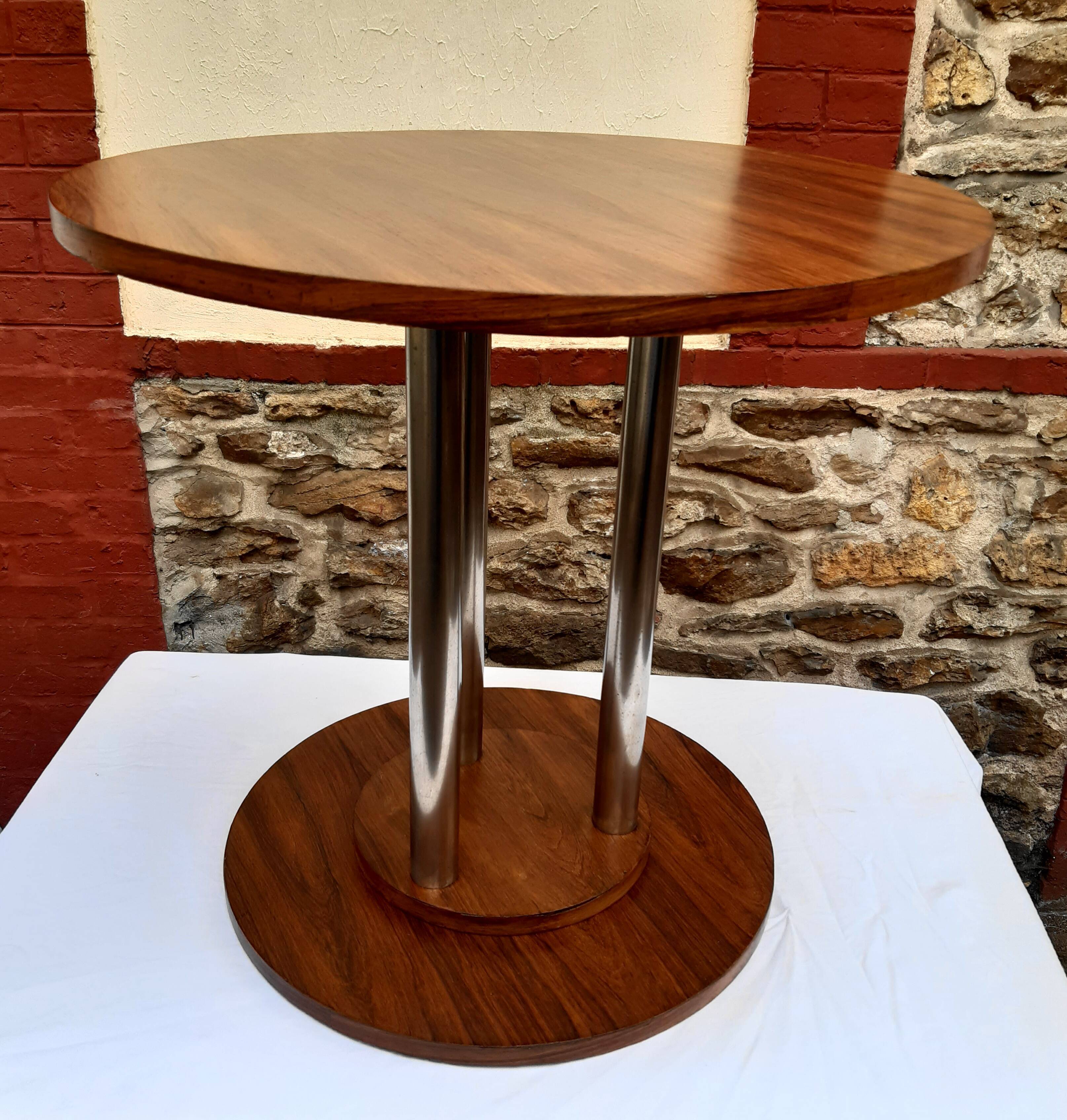Table gueridon art deco en palissandre, années 30