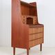Tall mid-century teak secretary desk / Danish modern design / 1960s