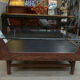 Table basse en palissandre et verre 1970