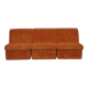 Orange corduroy Modular sofa from the 70's, 3 pieces