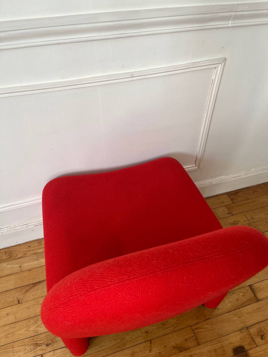 Vintage wool fireside chair